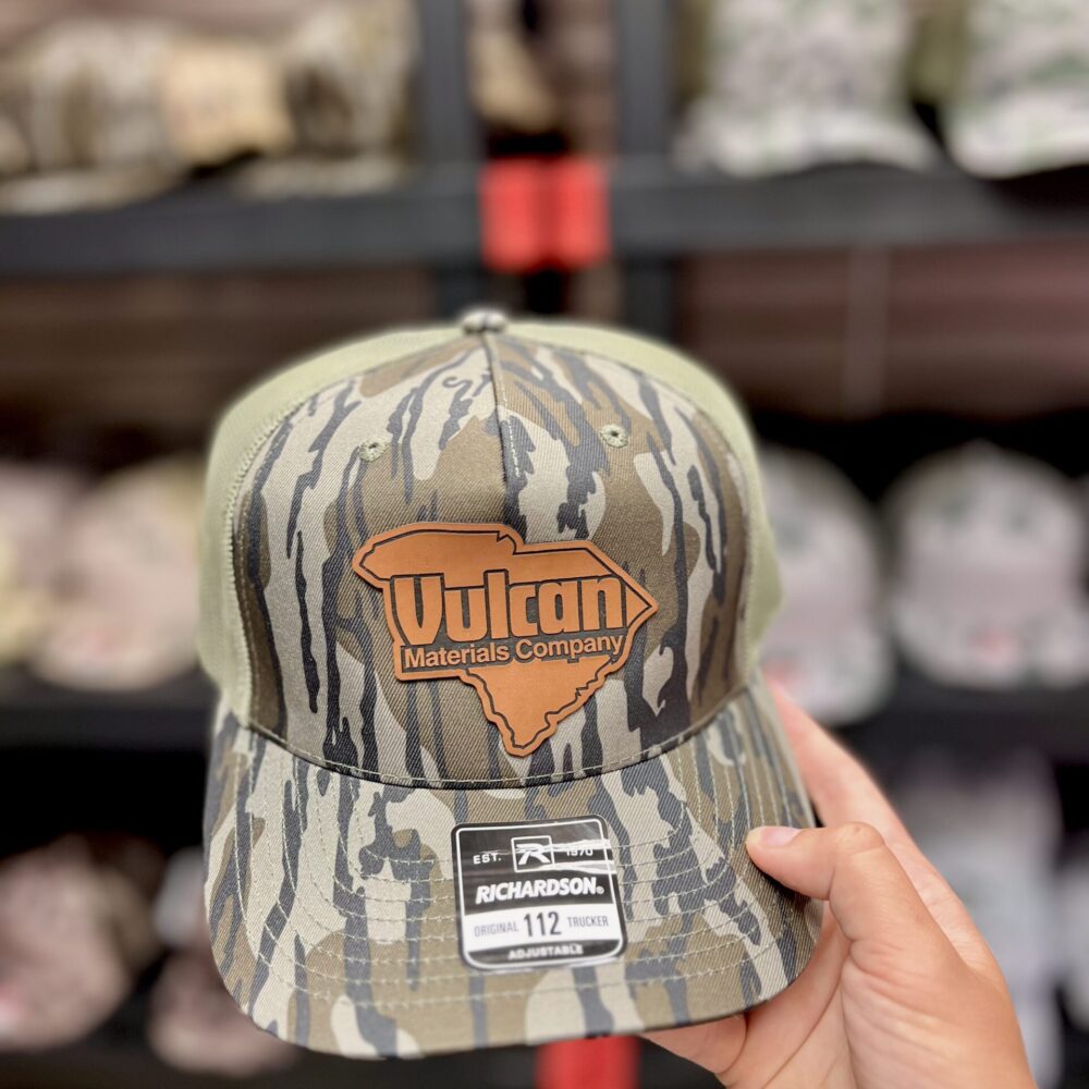 Vulcan Materials Company Custom laser-engraved decal hat for Vulcan Materials Company.